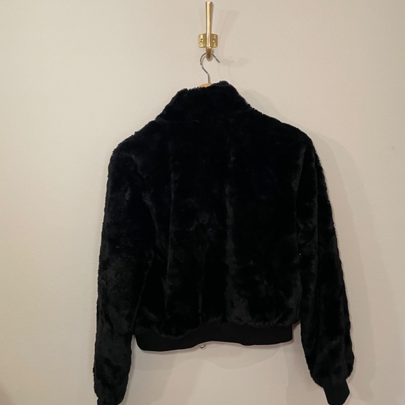 Ambiance Outerwear Women's Faux Fur Bomber Jacket Black MD - Picture 4 of 4